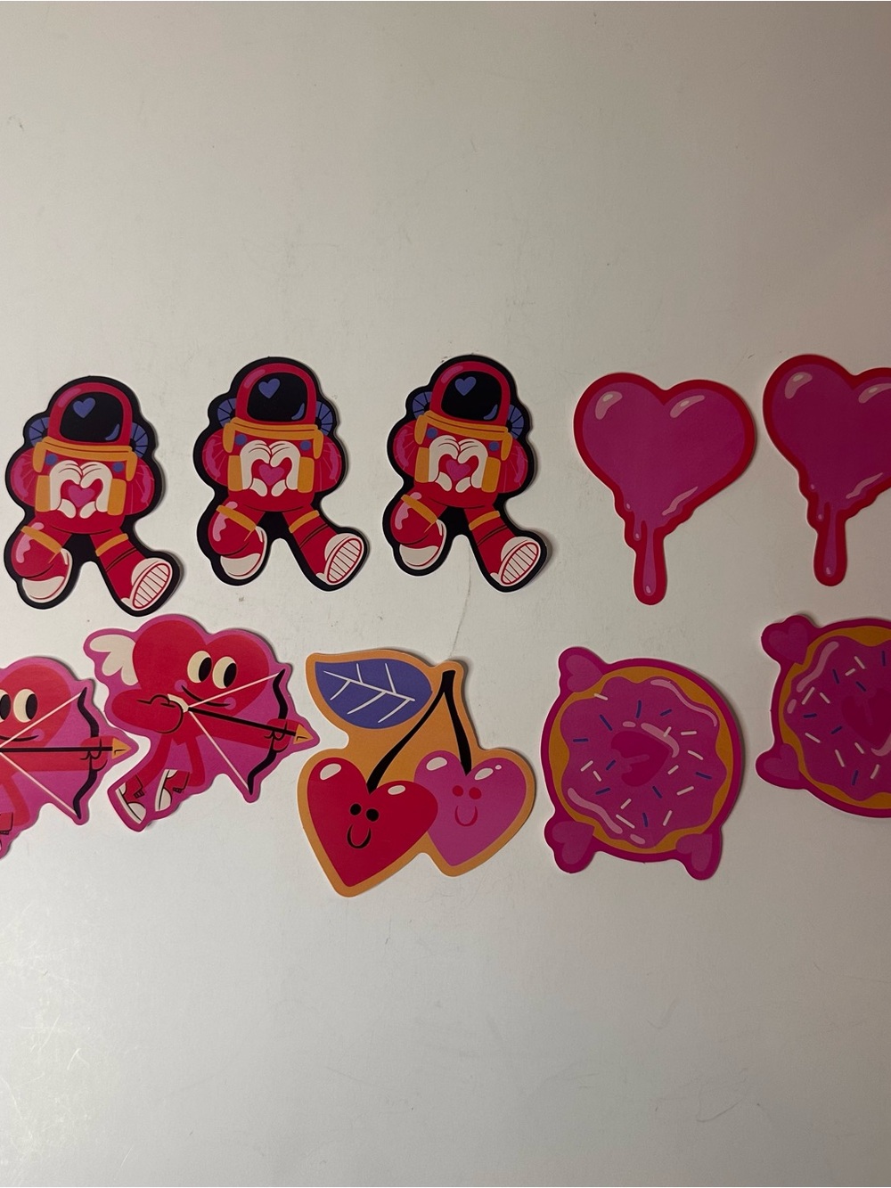 Valentine’s Day Mixed Lot Of 10 Vinyl Cut Stickers Love Heart Cupid Astronaut